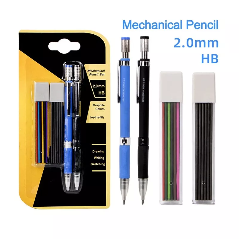 2.0mm Mechanical Pencil Set with Black Lead Refills - Image 6