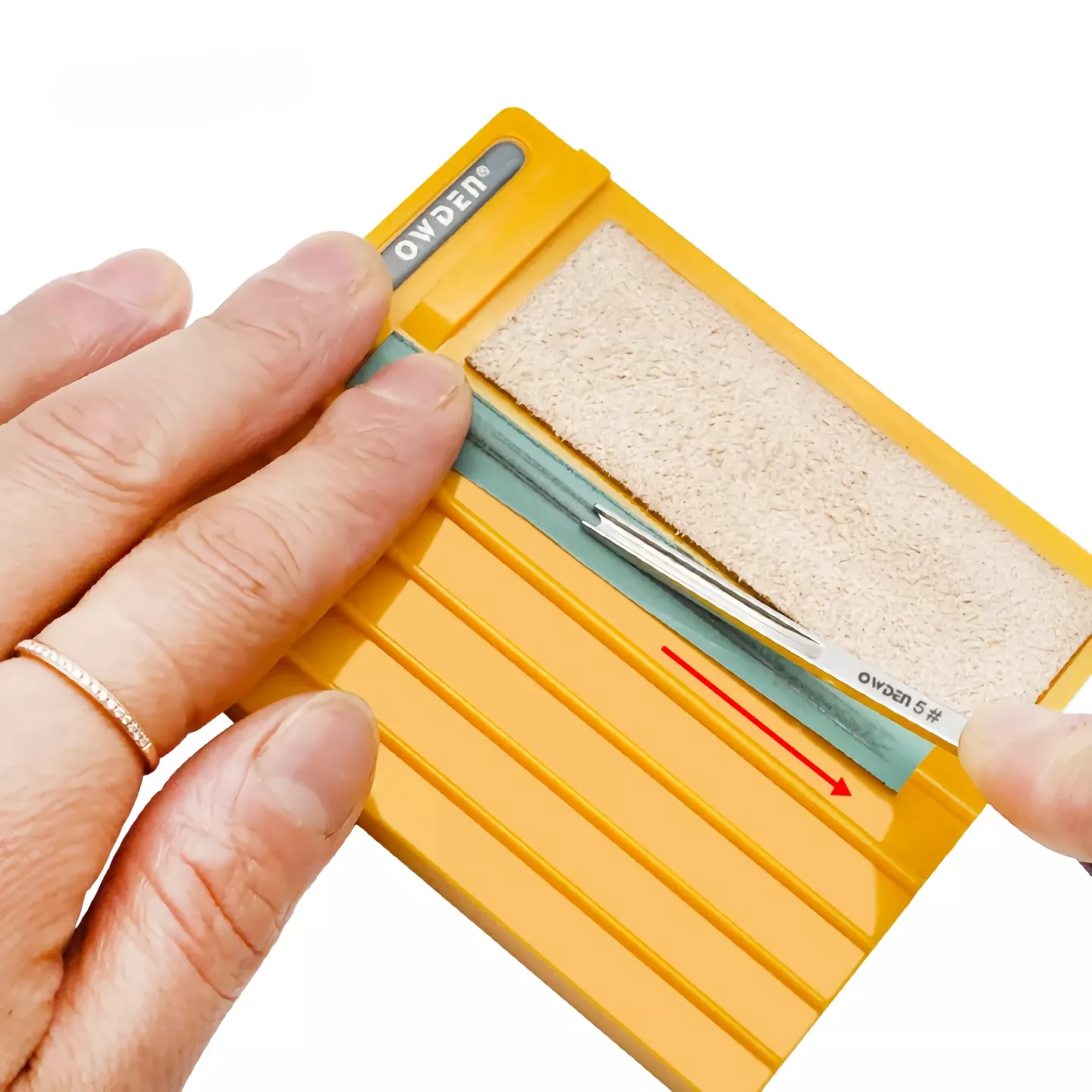 Extended Leather Edge Beveler Sharpener with Sandpaper - Image 3