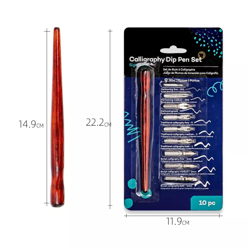 9 Calligraphy Nibs Dip Pen Set for Lettering, Sketching, and Art Drawing - Image 5