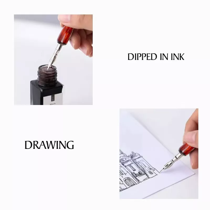 9 Calligraphy Nibs Dip Pen Set for Lettering, Sketching, and Art Drawing - Image 3