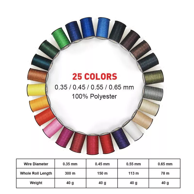 Premium Waxed Leather Sewing Thread - 25 Color Set, 0.35mm-0.65mm for Hand Stitching and Crafting - Image 8
