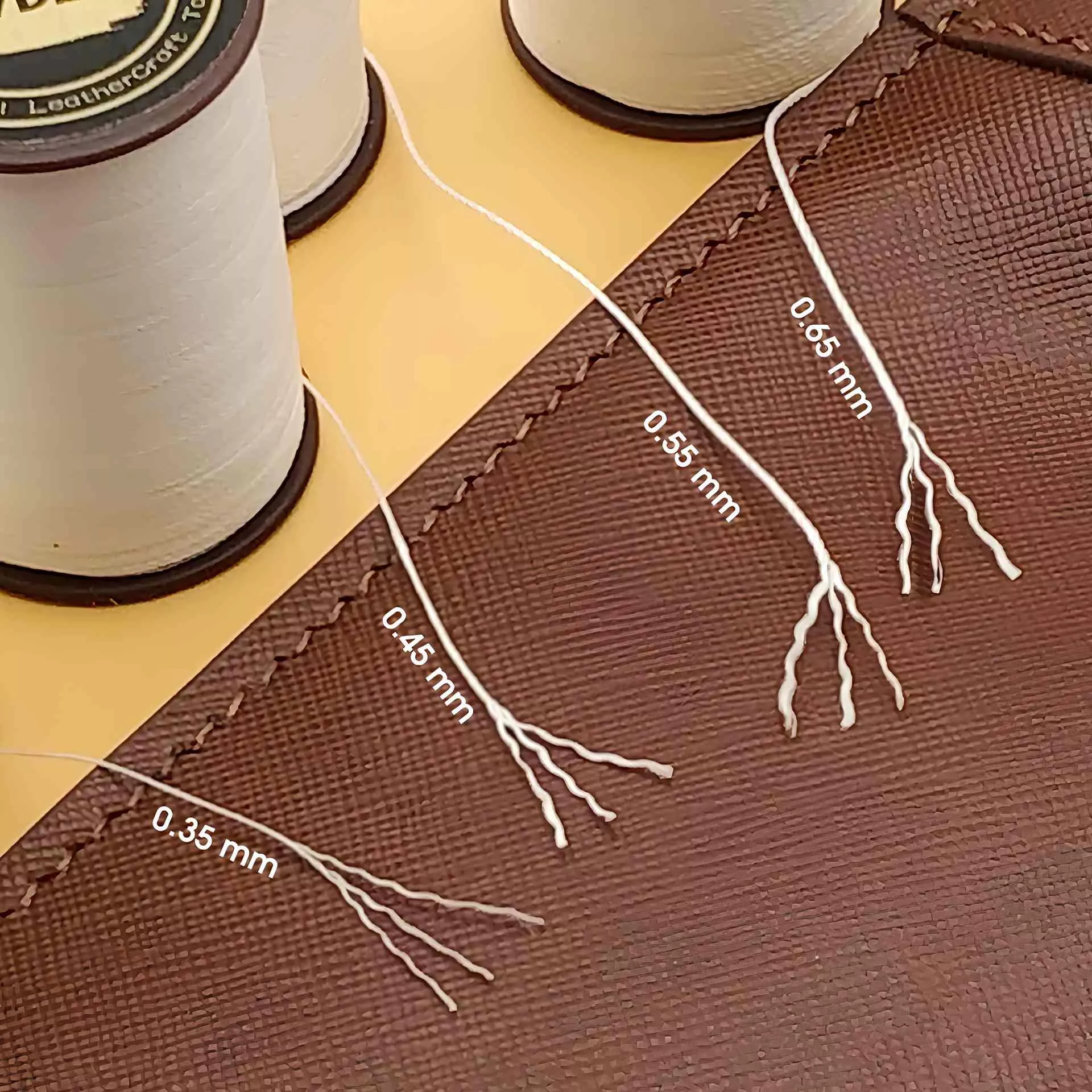 Premium Waxed Leather Sewing Thread - 25 Color Set, 0.35mm-0.65mm for Hand Stitching and Crafting - Image 4