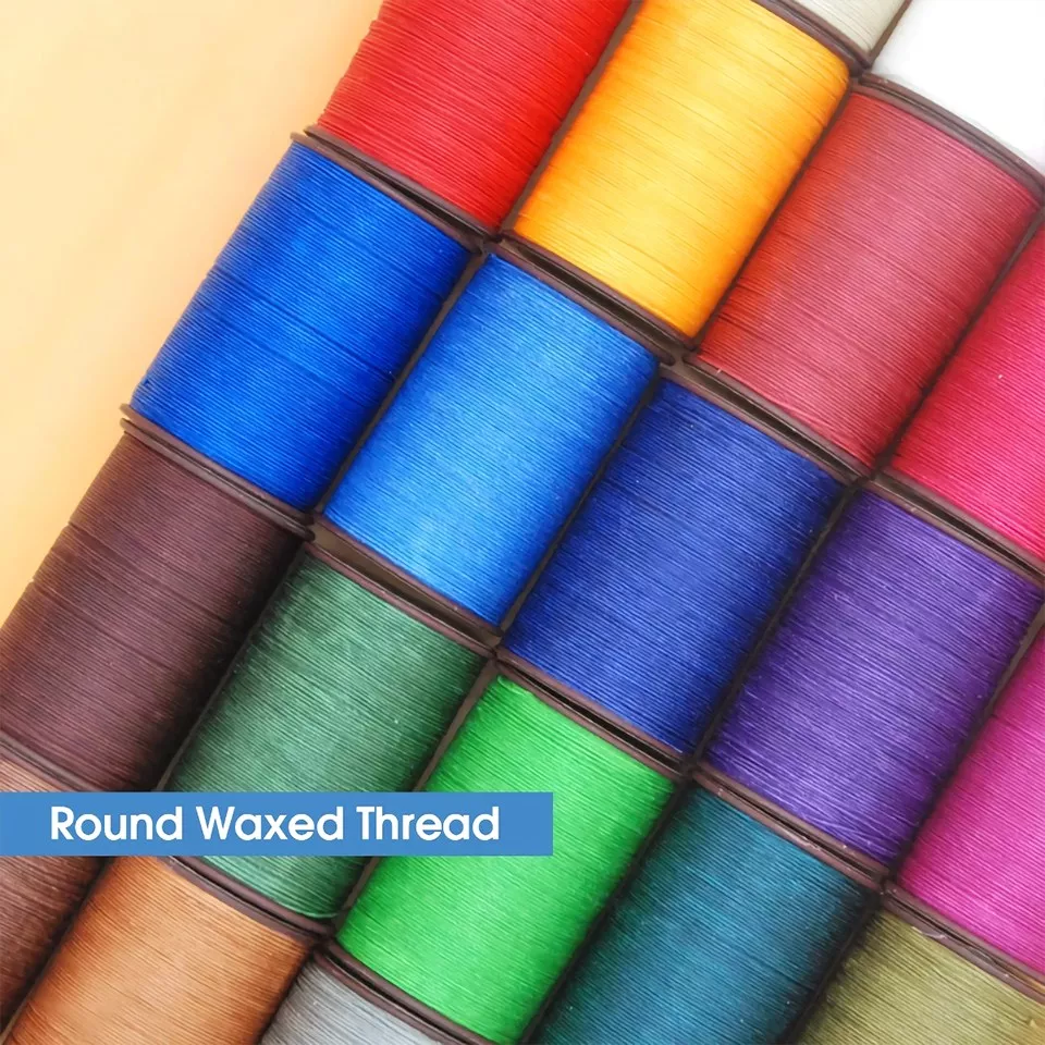 Premium Waxed Leather Sewing Thread - 25 Color Set, 0.35mm-0.65mm for Hand Stitching and Crafting - Image 3