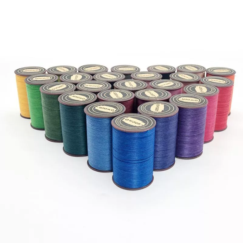 Premium Waxed Leather Sewing Thread - 25 Color Set, 0.35mm-0.65mm for Hand Stitching and Crafting