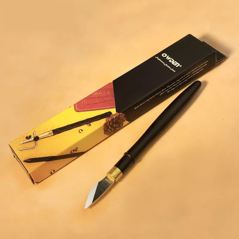 Ebony Handle Leather Carving Knife