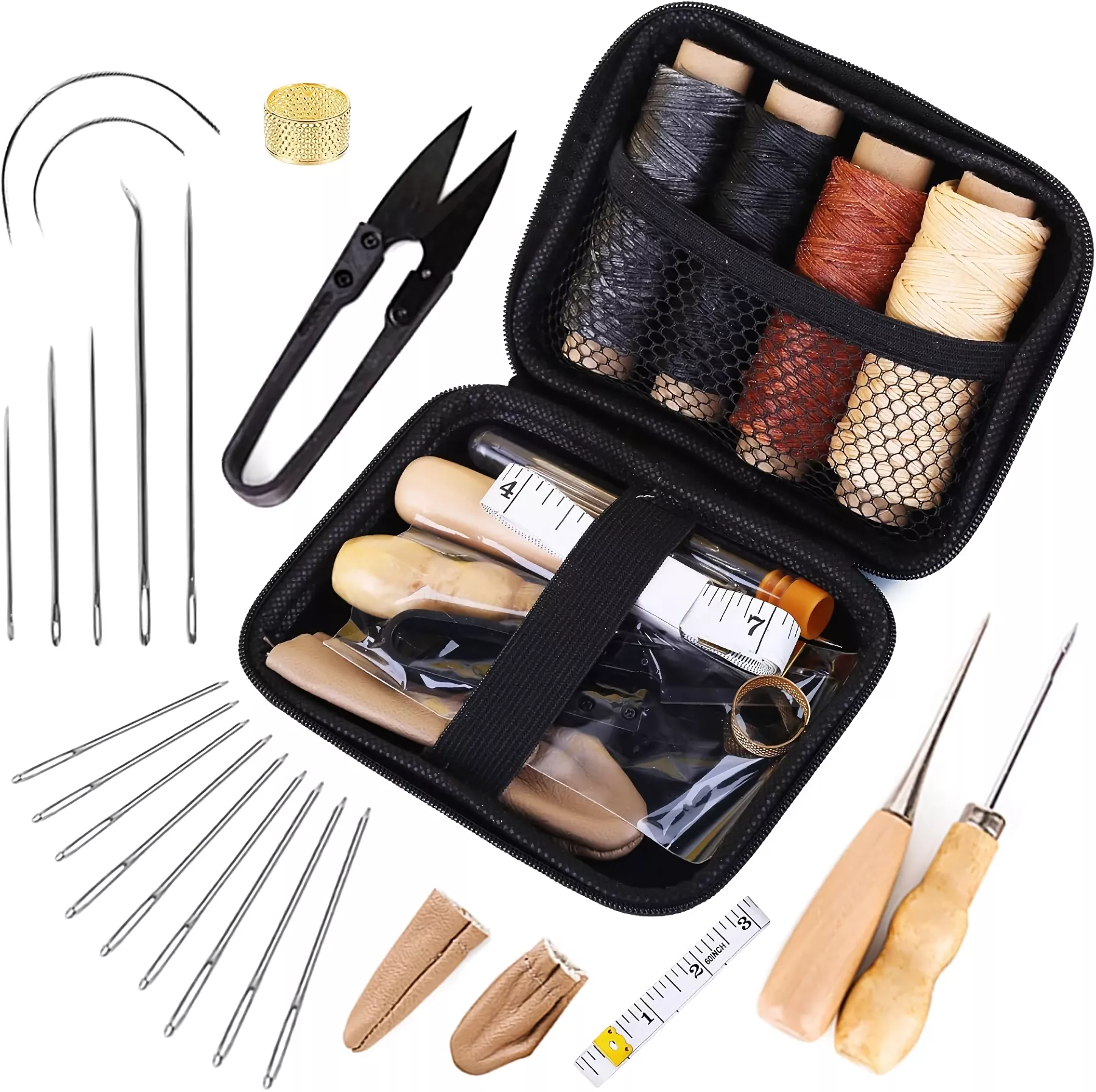 Complete Leather Sewing Kit for DIY Craft and Upholstery Repair - Image 4