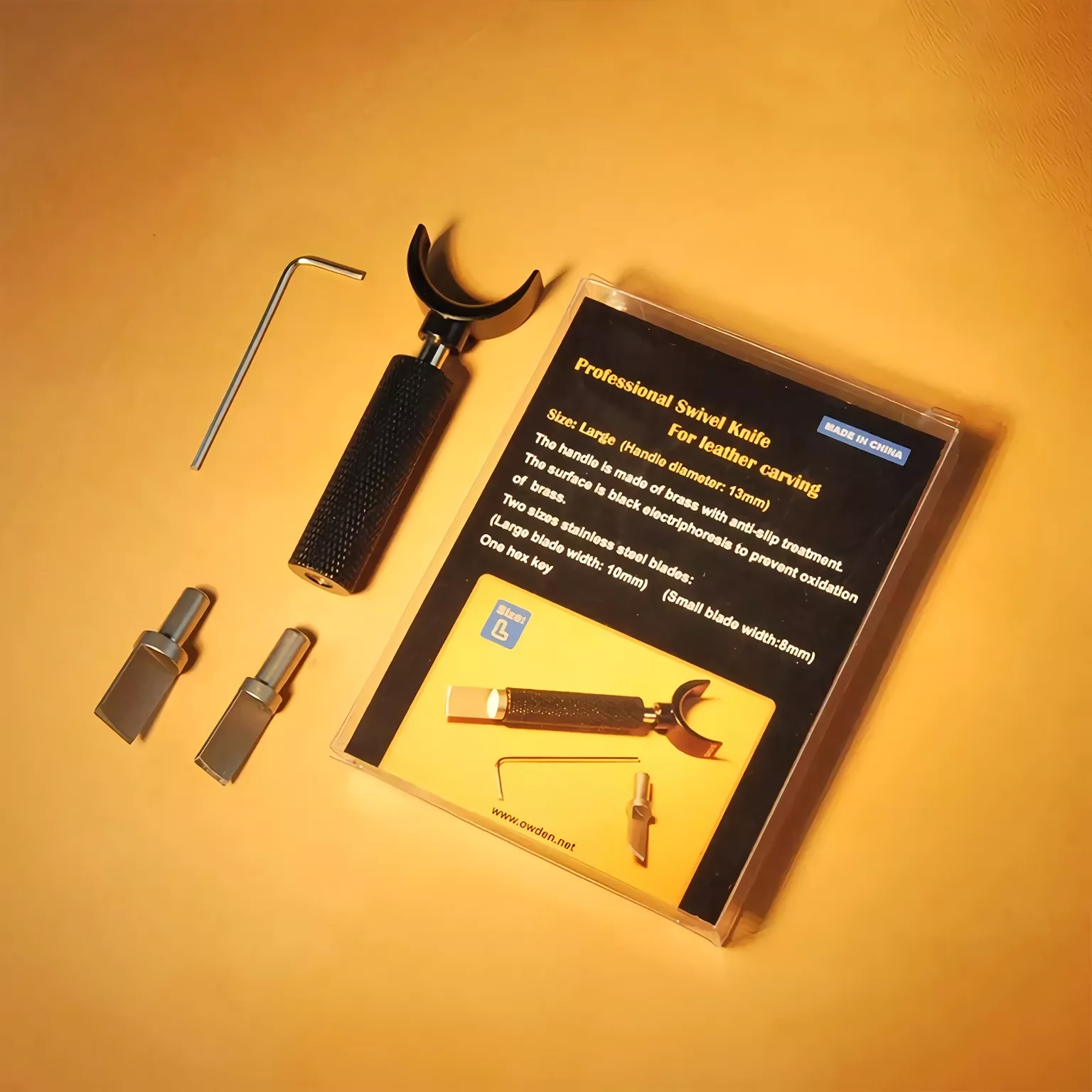 Adjustable Leather Swivel Knife Set with 2 Blades for Precision and General Leather Carving - Image 6