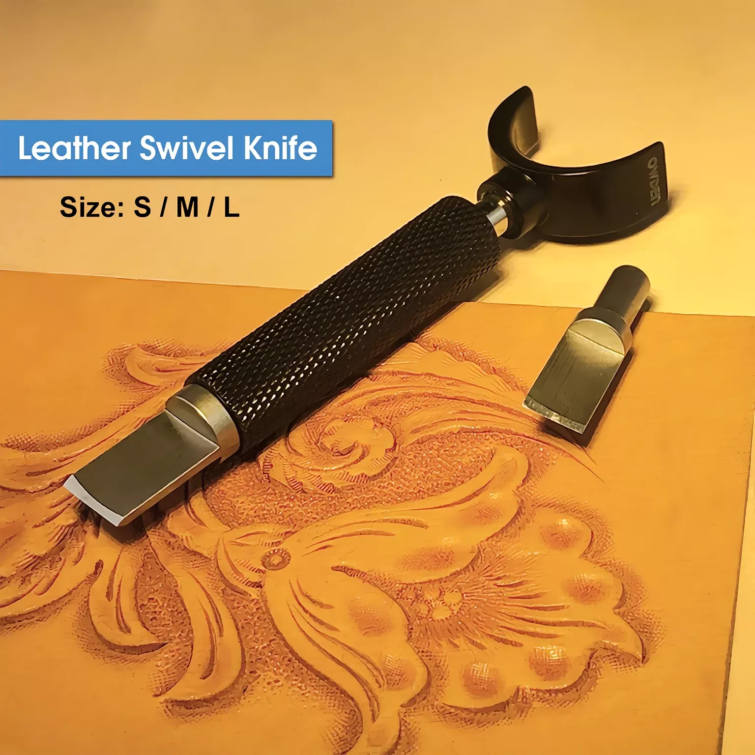 Adjustable Leather Swivel Knife Set with 2 Blades for Precision and General Leather Carving - Image 2