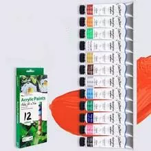 Xin Bowen 12Ml 12 Color Acrylic Paint Set Color Paint For Fabric Clothing Nail Glass Drawing Painting Waterproof Art Supplies