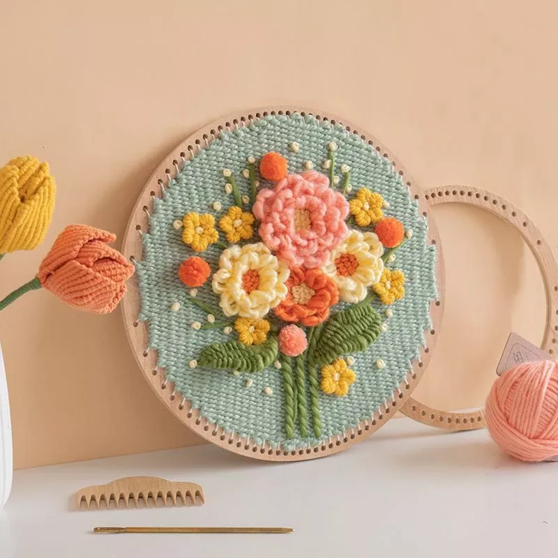 Circle Flower Weaving Loom Wall Art Kit - Image 4