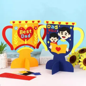 DIY Non-Woven Fabric Dad Trophy Craft Kit – Handmade Father's Day Gift for Kids