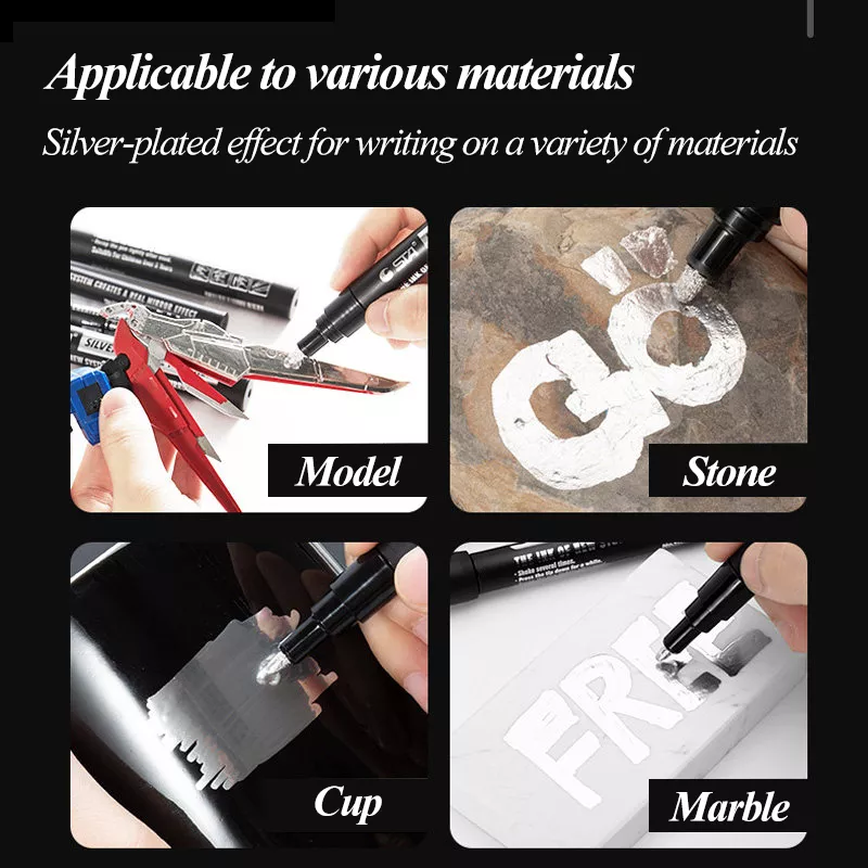 Mirror Chrome Silver Marker Pen for DIY Art, Craft, and Decor Projects - Image 4