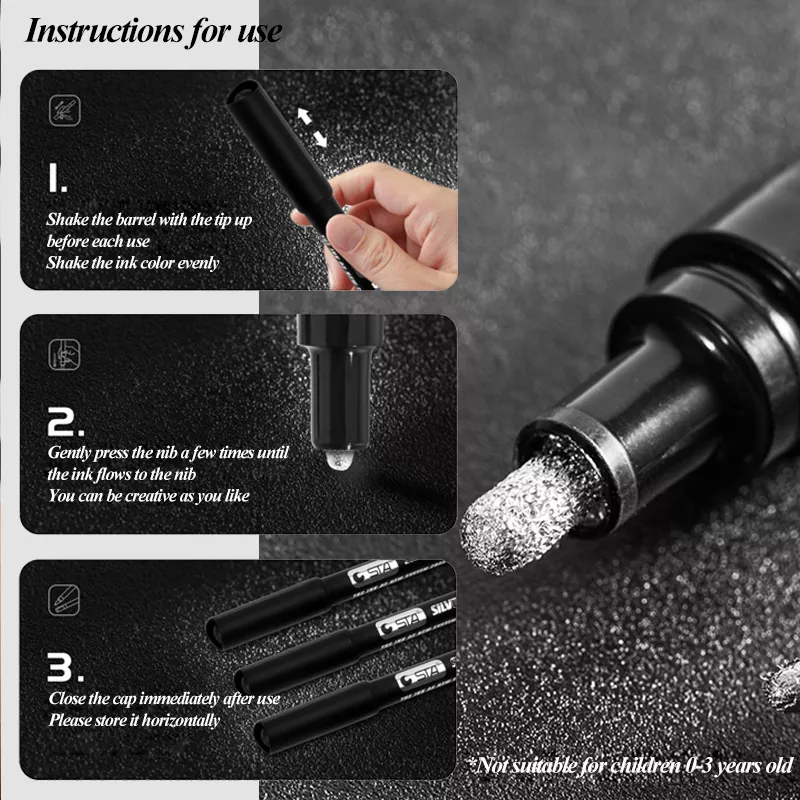 Mirror Chrome Silver Marker Pen for DIY Art, Craft, and Decor Projects - Image 5
