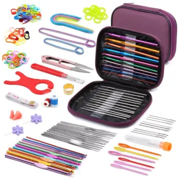 Beginner’s Crochet Kit with Ergonomic Hooks and Storage Case