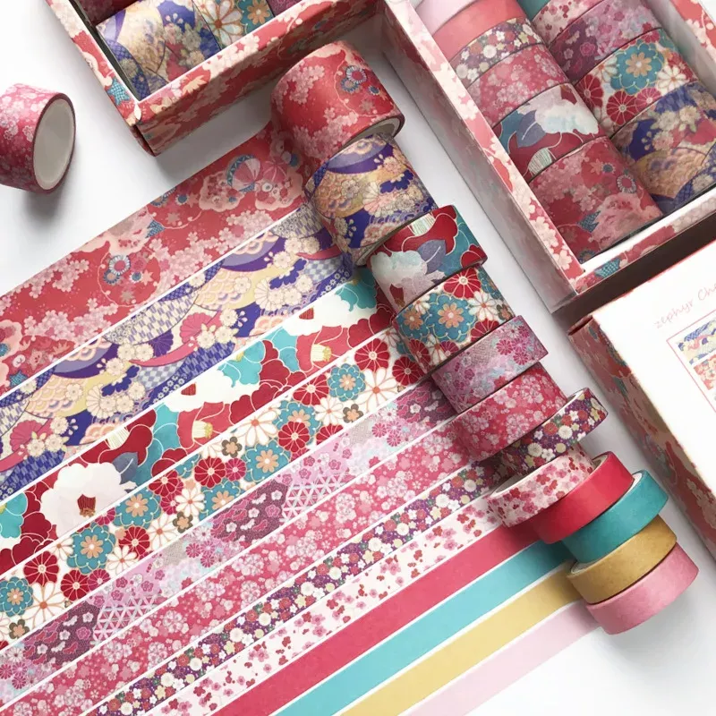 12-Piece Vintage Chinese Palace Washi Tape Set - DIY Scrapbooking, Journals, Masking & Decorative Adhesive Tape - Image 2