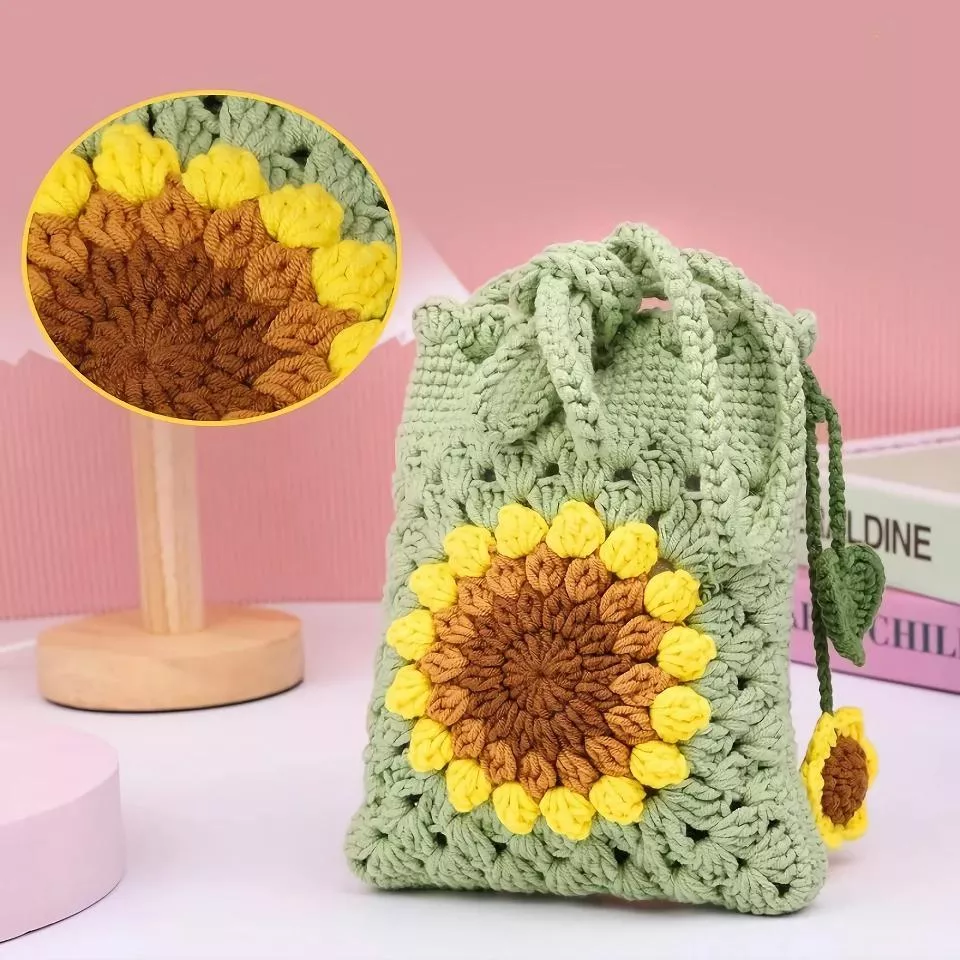 Beginner's Crochet Kit for Flower Bag Design