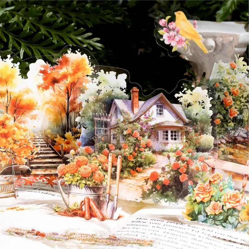 Charming Garden Landscape Stickers – 30 Pieces for DIY Craft & Journals - Image 5