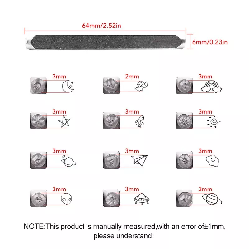 12PCS Universe Series Leather Embossing Stamp Set - Image 7