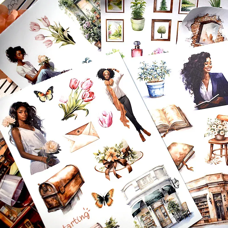 Retro Literary Court Style DIY Sticker Book - Image 5