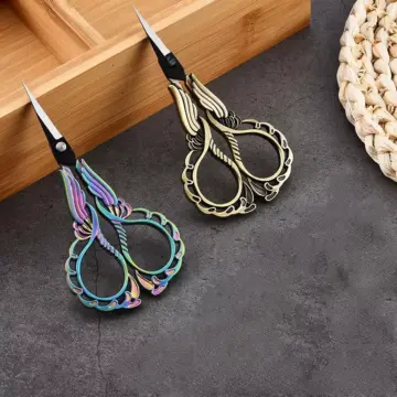 Vintage Orchid-Shaped Multifunctional Scissors for Art and Crafting