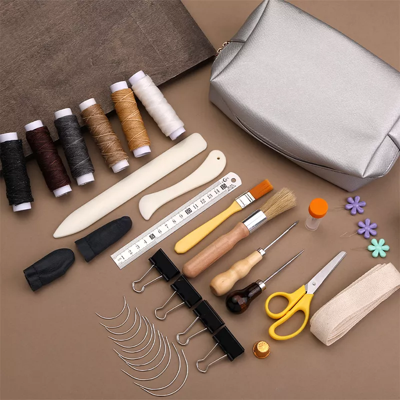 49/41/33pcs DIY Bookbinding Tool Kit with Wax Thread, Paper Awl, Curved Needles & Ruler