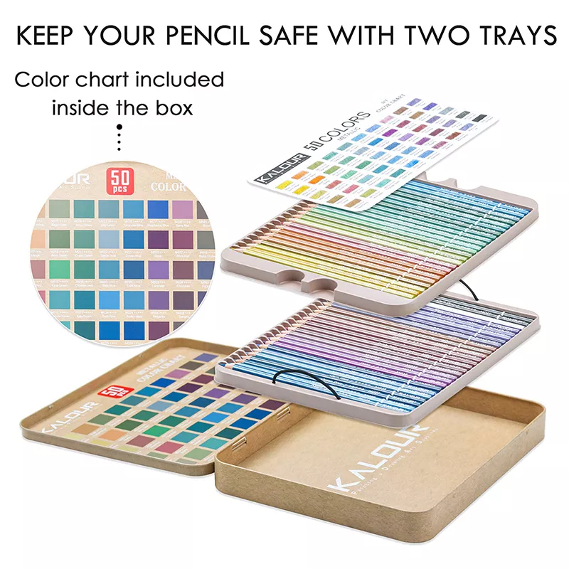 50 Metallic Colored Pencils Set for Artists - Image 5