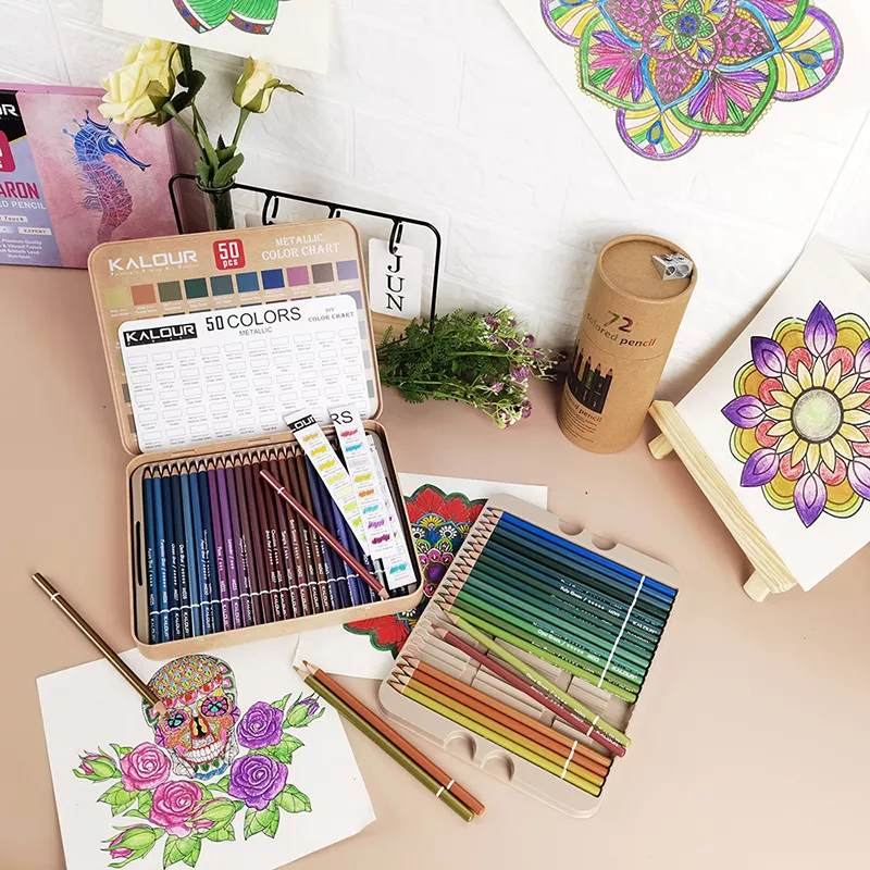 50 Metallic Colored Pencils Set for Artists - Image 3