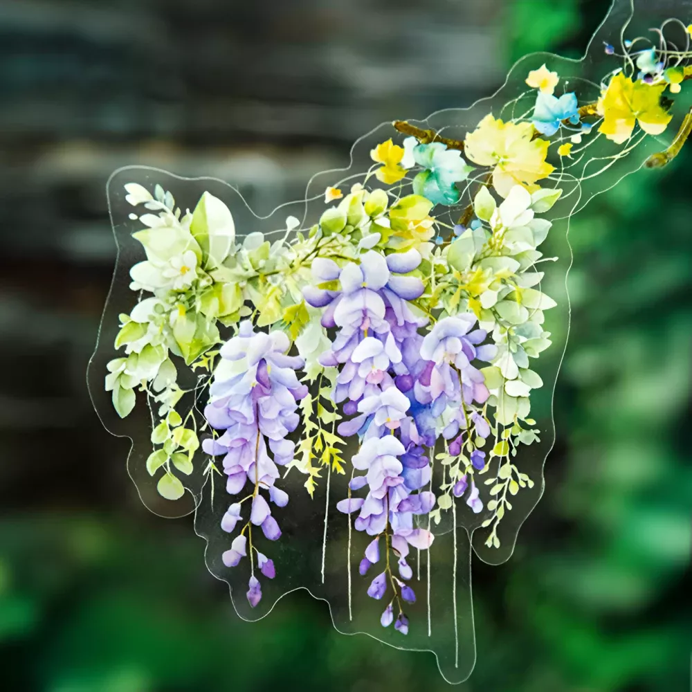 6 Styles PET Waterproof Climbing Vine Flower Stickers - Image 5
