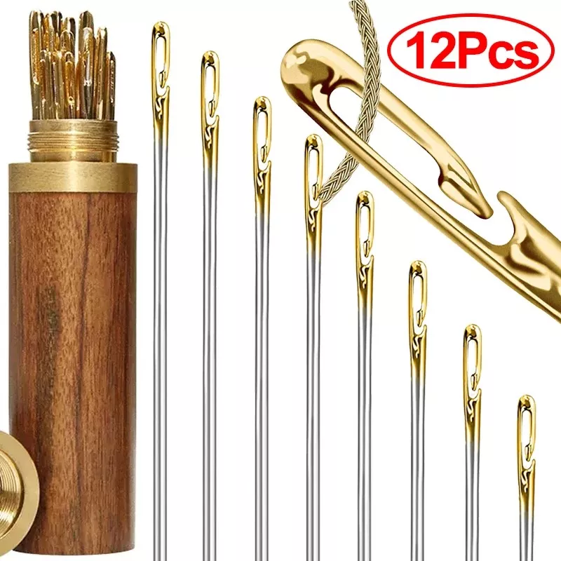 12-Piece Multi-Size Sewing Needles with Storage Container - Image 2