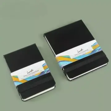 Portable PU Leather Watercolor Notebook - 300g, Coarse Grain, Wood Pulp Paper