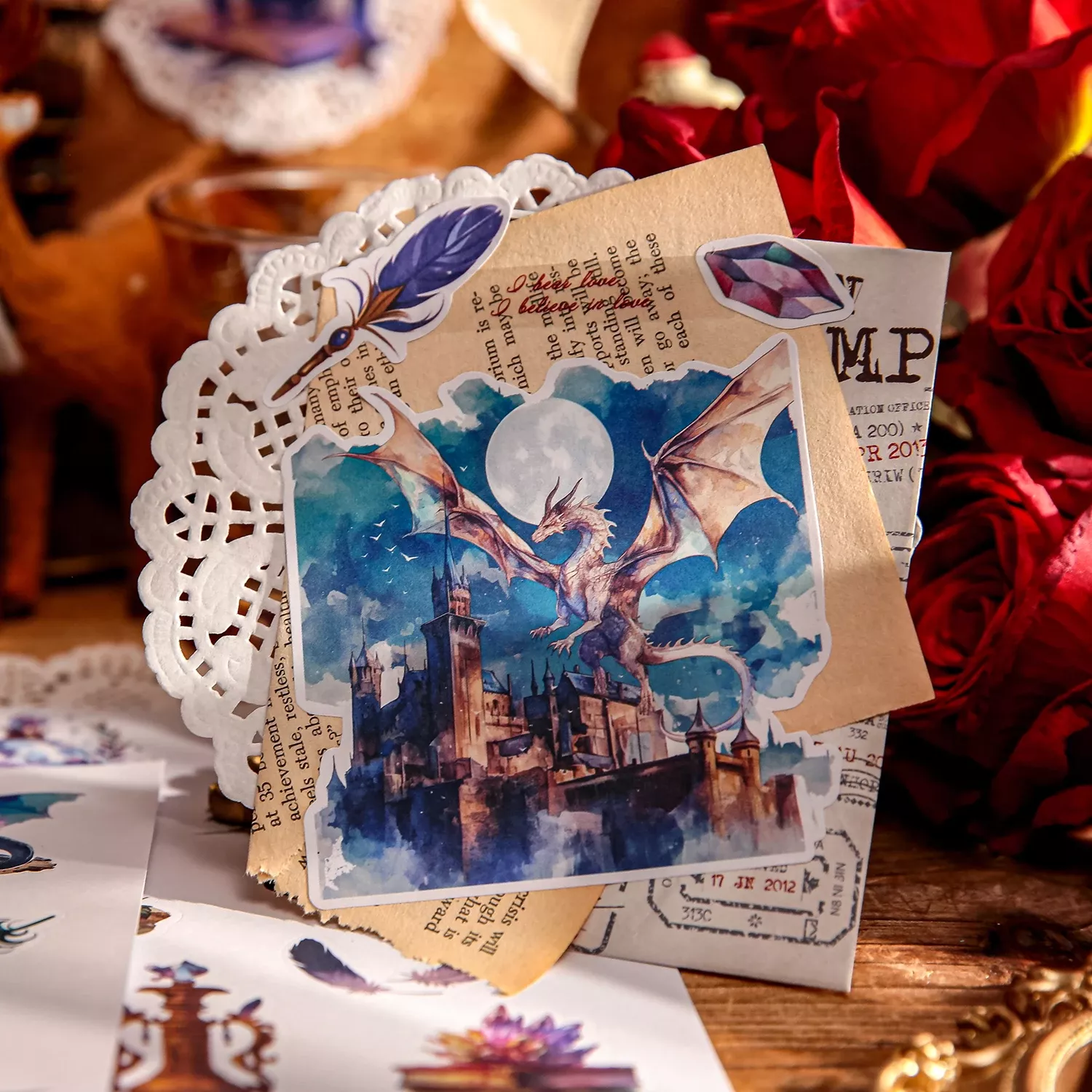 Witch and Dragon Themed Sticker Book for Creative DIY Projects - Image 6