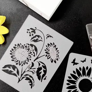 11pcs Sunflower Hollow Pattern Painting Stencils for Creative Crafts