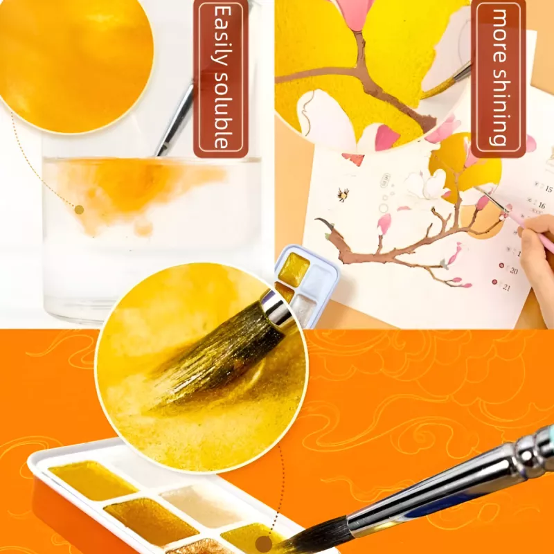 Portable Metallic Pearlescent Watercolor Paint Set - Image 4
