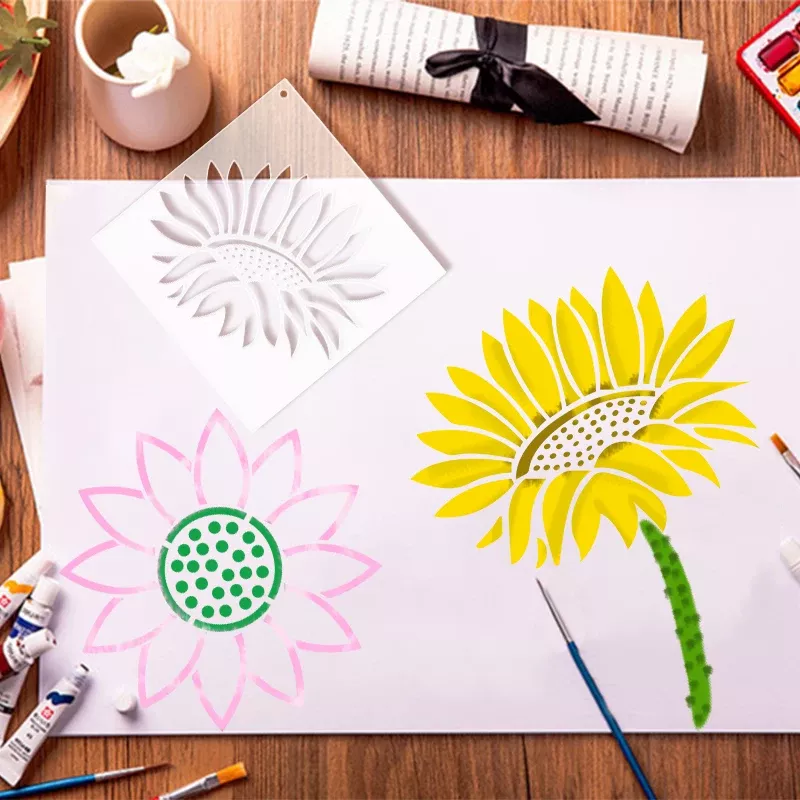 30pcs Sunflower Hollow Templates for Creative DIY Painting - Image 2