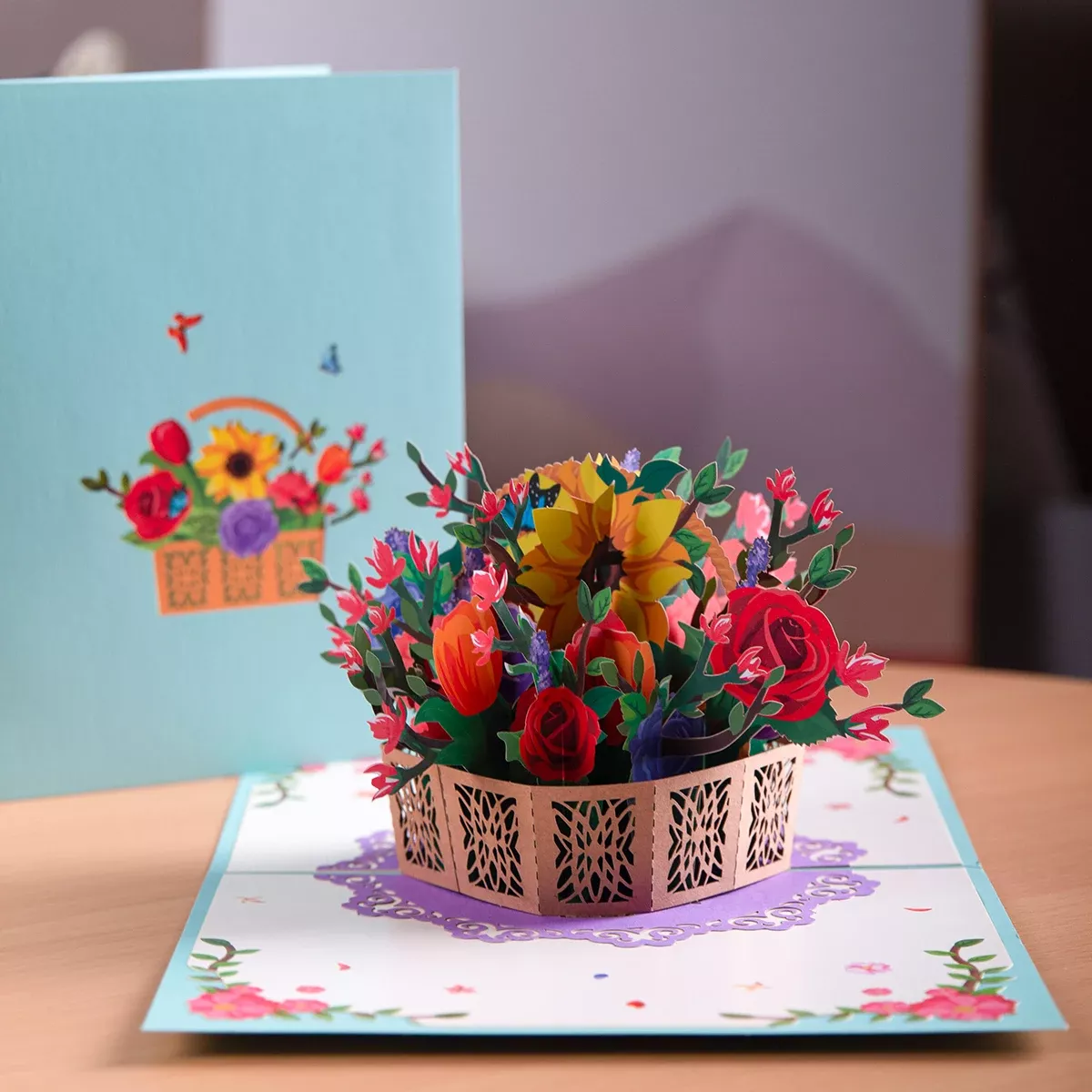 3D Pop-Up Floral Greeting Card - Stunning Handmade Flower Card - Image 4