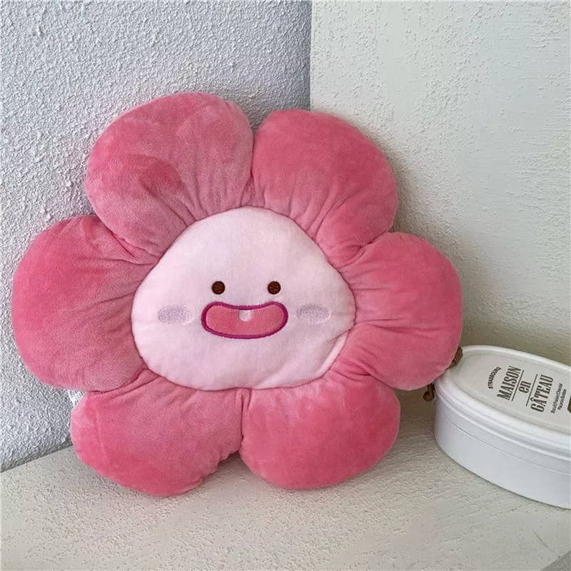 Soft Pink Flower Throw Pillow