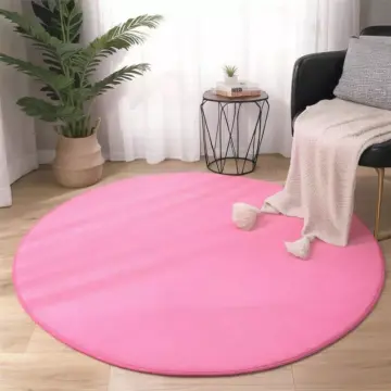 Soft Pink Round Carpet