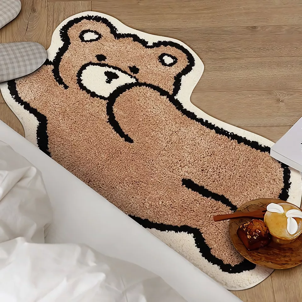 Kawaii Bear Rug – Soft Faux Cashmere Area Rug for Kids & Living Spaces - Image 3