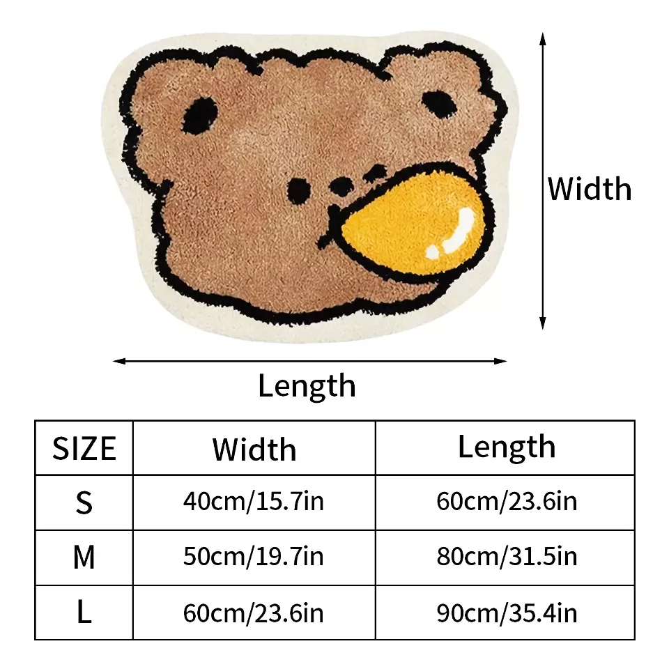 Kawaii Bear Rug – Soft Faux Cashmere Area Rug for Kids & Living Spaces - Image 9