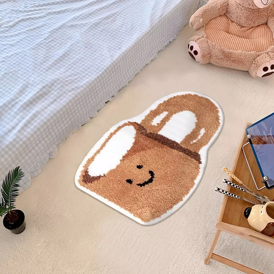 Kawaii Bear Rug – Soft Faux Cashmere Area Rug for Kids & Living Spaces - Image 4