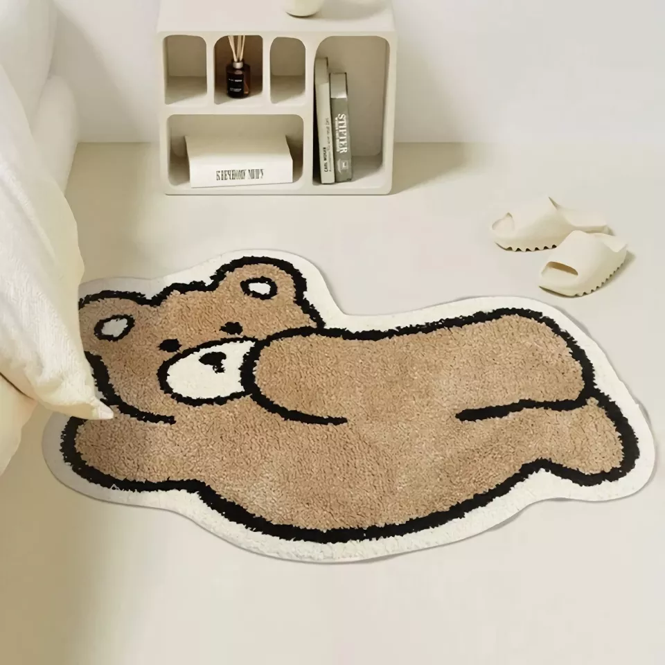 Kawaii Bear Rug – Soft Faux Cashmere Area Rug for Kids & Living Spaces - Image 6