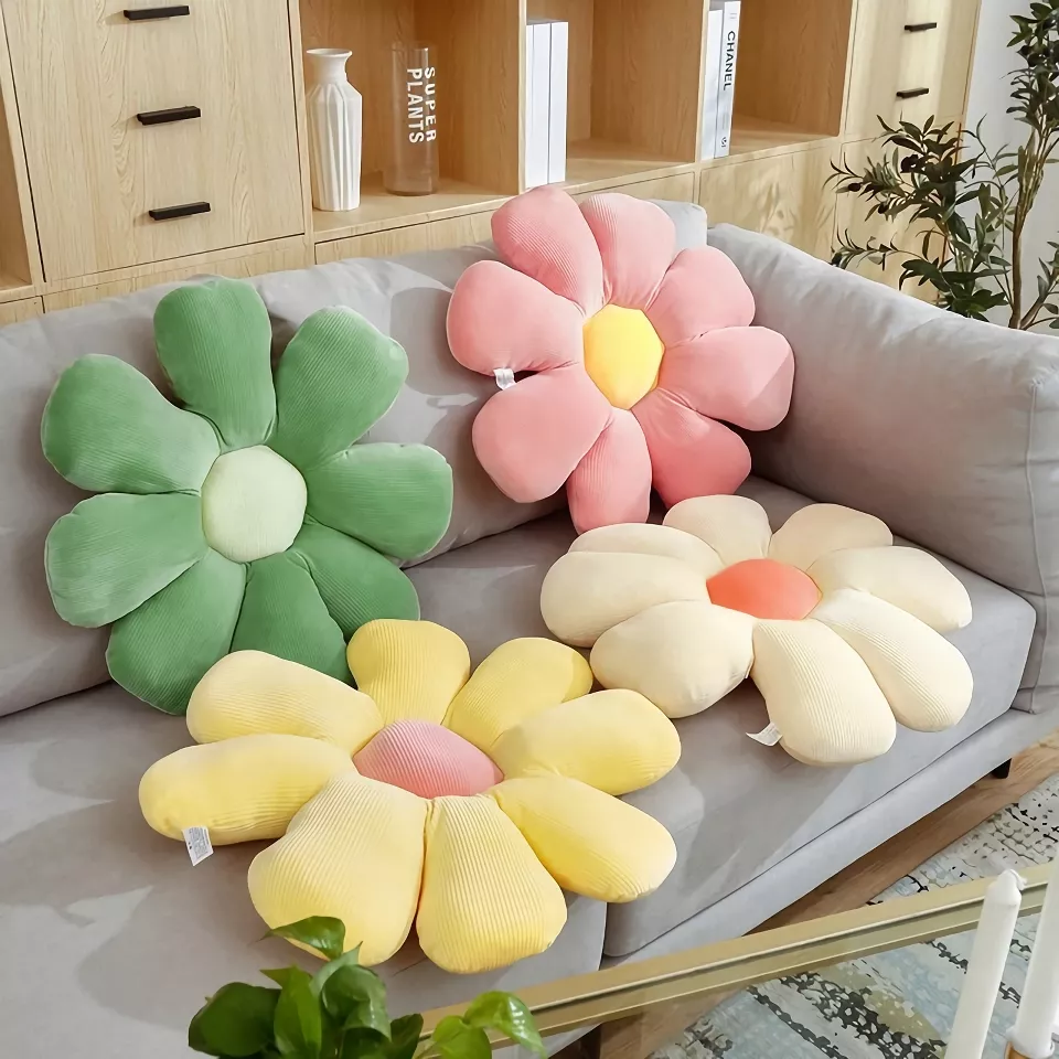 Daisy Seat Cushion Colorful Flowers Pillow Sunflower Pillow Sofa Cushion Office Flower Mat Plush Toy Thanksgiving Christmas Gift - Image 4