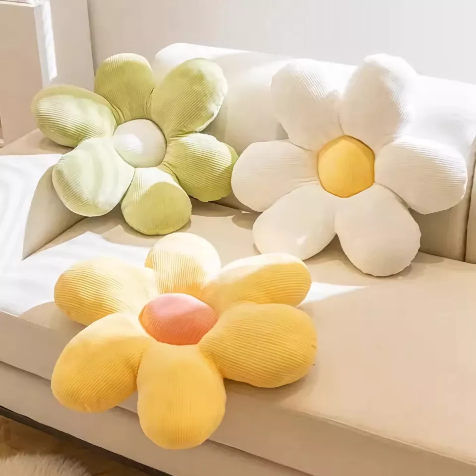 Daisy Seat Cushion Colorful Flowers Pillow Sunflower Pillow Sofa Cushion Office Flower Mat Plush Toy Thanksgiving Christmas Gift - Image 2