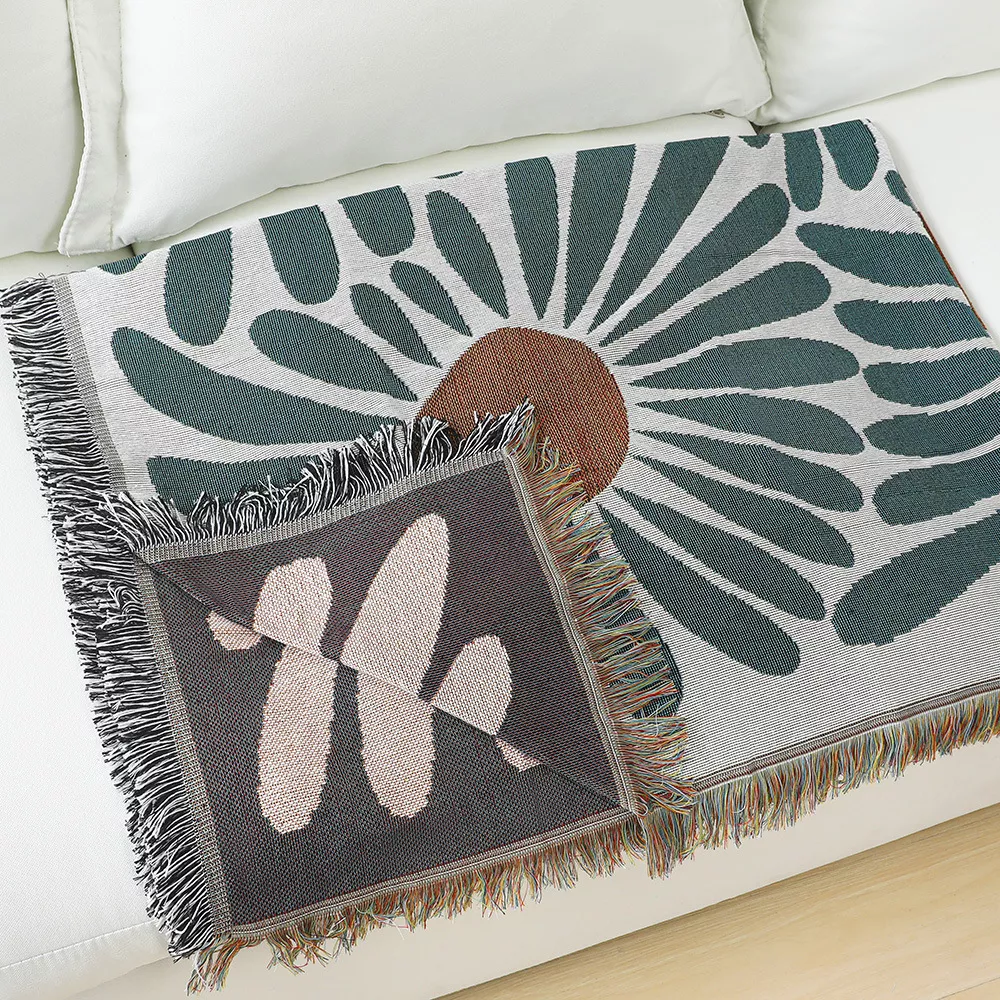 Floral Cotton Throw Blanket - Versatile Home Décor & Outdoor Accessory, 50"x60" - Image 5