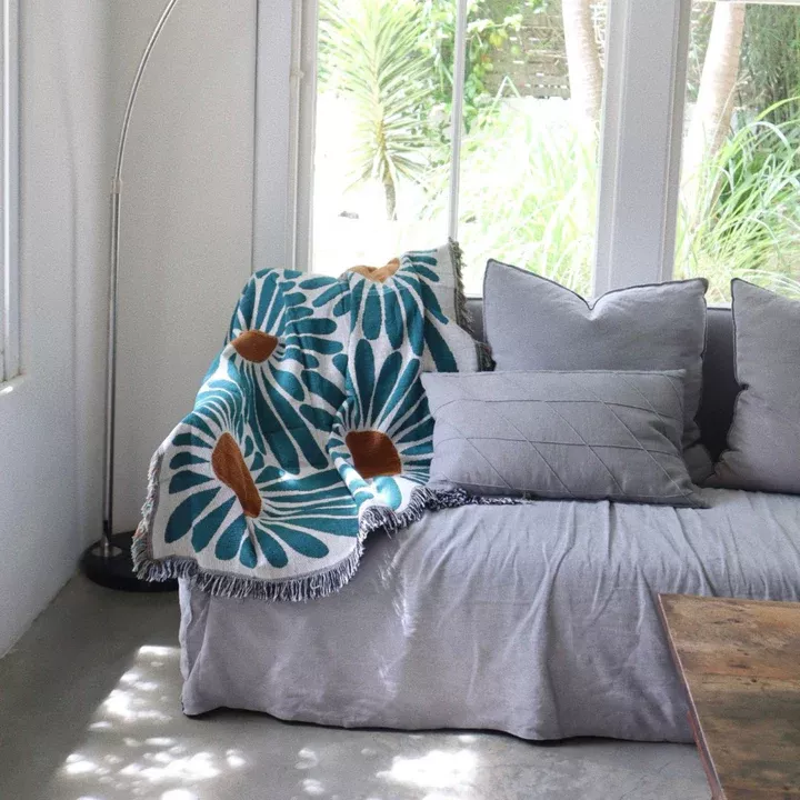 Floral Cotton Throw Blanket - Versatile Home Décor & Outdoor Accessory, 50"x60" - Image 7