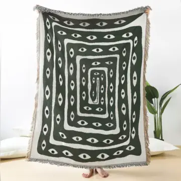 Eye Snake Throw Blanket - 100% Cotton Home Décor & Outdoor Mat