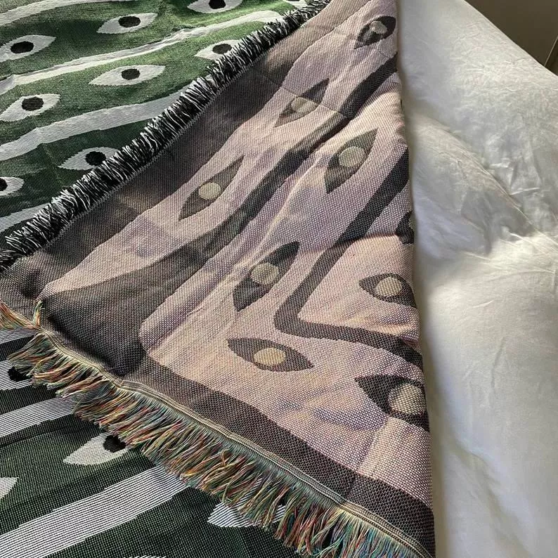 Eye Snake Throw Blanket - 100% Cotton Home Décor & Outdoor Mat - Image 5