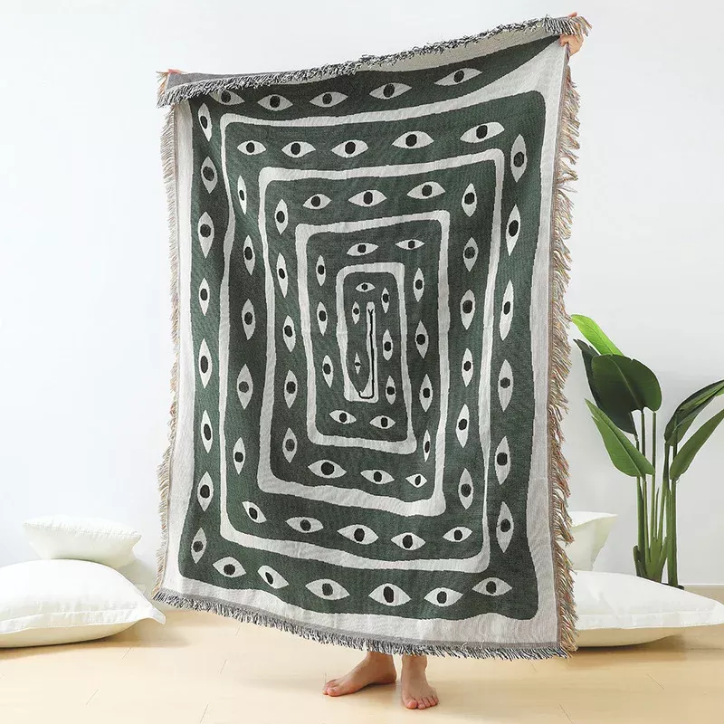 Eye Snake Throw Blanket - 100% Cotton Home Décor & Outdoor Mat - Image 3