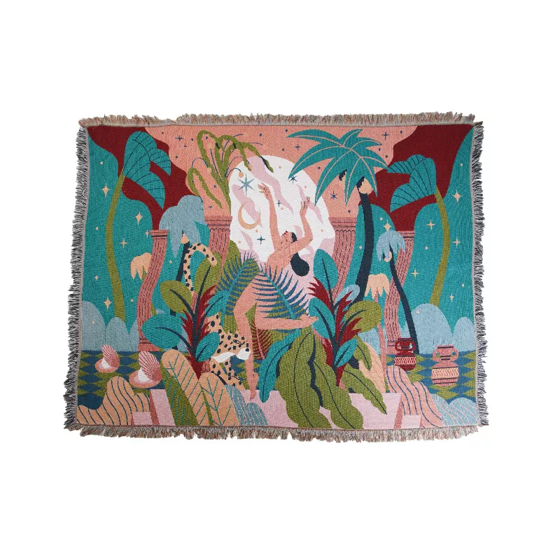 Luxurious Forest Dancer Woven Throw Blanket - Reversible Sofa Cover & Tapestry - Image 5