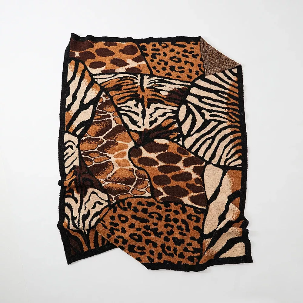 Jungle Animal Plush Knit Throw Blanket - Image 6